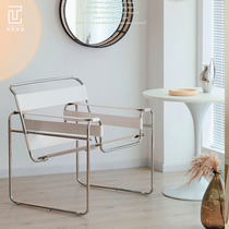 Vasily Chair Mesh Red Ins Wind Designer Single Medieval Leisure Chair Saddle Leather Brief Living Room Book Room Chair