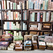 Solitary goods collection-new retro wooden leather Bookbox living room study window decoration storage box ornaments