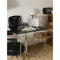 Simple coffee shop table stainless steel industrial style negotiation table metal coffee table living room square table creative medieval table