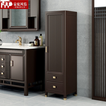 New Chinese Bathroom Side Cabinet Toilet Solid Wood Storage cabinet Toilet Side Cabinet Floor floor Living Room Living-room Living-room