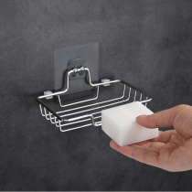 Soap holder stainless steel non-perforated single layer drain household toilet soap box suction cup large wall hanging soap net