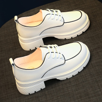 Thick Bottom Small White Shoes Children 2022 New Spring 2021 Spring Autumn Inglén Wind Small Leather Shoes Single Shoes Bursting Women Shoes