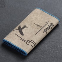 Yongmo butane zen long square tea towel tea mat dual-use strong absorbent tea table cloth mat Tea set accessories