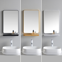 Nordic light luxury bathroom mirror wall-mounted full-body self-adhesive bathroom glass wall-mounted wall-mounted non-perforated makeup mirror