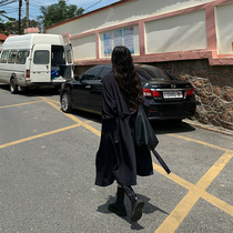 Asakawa wine one trench coat female 2021 New Korean version of Joker fried street coat small man long autumn coat