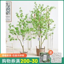 Nordic style simulation green plant decoration Japanese bell plant horse drunk wood indoor living room decoration fake tree floor potted plant