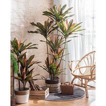 Nordic ins style indoor red iron tree simulation plant fake flower green plant potted decoration living room floor-to-ceiling large-scale decoration