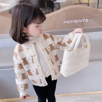 Girl Sweater Jacket Spring Autumn 2022 New Autumn Winter Female Baby Foreign Air Children Knit Cardiovert Spring Clothing