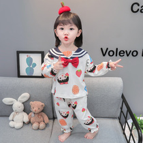 Girls pajamas Spring and Autumn Cotton Cartoon Long Sleeves Princess Style Baby Boy Girl Autumn Childrens Split Home Wear