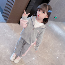 Girls suit Spring and autumn 2022 new internet red children Yangqi childrens baby girl trendy spring style spring clothing two sets