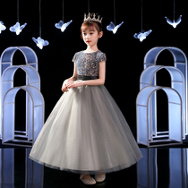 Girl dress Princess dress high-end puffy gauze childrens host birthday evening dress little girl piano performance dress