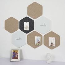 Photo Wall Free Punch Ins Rooms Décor Photos Hanging Wall Background Board Self-Adhesive Mesh Red Rounded Corners Hexagon