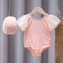 Korean swimsuit girl Summer Princess childrens conjoined swimsuit cute two-year-old female treasure Net red swimsuit child