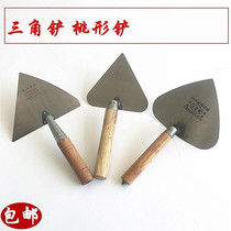  Shovel Bricklayer shovel Wall shovel bricklayer triangular shovel Peach-shaped shovel Wooden handle shovel Large shovel Construction mud bricklayer tools