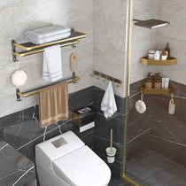 Bathroom rack-free towel rack light luxury wind Net red toilet rack storage wall-mounted toilet towel bar