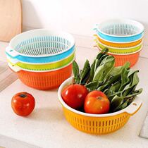 Double hollow fruit basin washing fruit drain basket household fruit basket large fruit plate creative