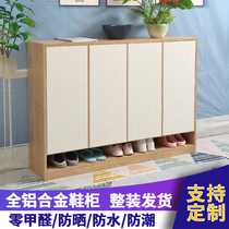 All aluminum alloy shoe cabinet Household door large capacity villa courtyard balcony custom outdoor waterproof sunscreen locker