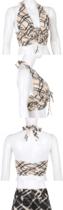 tank top skirt7595 new sexy ladies fashion gge tattooed lace open back small vest half skirt