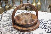 2021 Pakistan wood carving c handicrafts new walnut wood pure hand carved dried fruit basket manufacturers straight