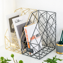Nordic style simple geometric desk bookshelf Office supplies Desktop storage box Student folder shelf