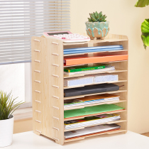 Wooden creative desktop file file rack a4 sundries office storage box Document frame Multi-layer office shelf