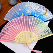 Fan Chinese style folding fan student childrens summer folding fan dance Hanfu cheongsam womens style folding small fan