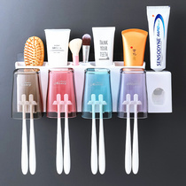 Toilet brushing Cup wall hanging home toothbrush toothpaste rack put home multifunctional artifact