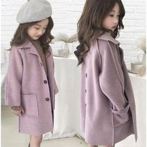 Girl woolen coat autumn and winter New 2021 Middle Child double-sided woolen Korean version of childrens autumn and winter woolen coat
