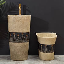 Column Basin Integrated floor-standing courtyard water basin household outdoor sink column washbasin balcony wash basin