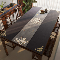 Chinese style leather new Chinese tablecloth tea mat silicone waterproof and oil-proof disposable tablecloth table mat desktop mat