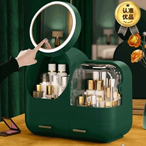 Cosmetic mirror desktop LED light desktop with light portable supplementary light vanity mirror cosmetic storage box integrated storage box