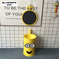 Color children creative cartoon wash basin industrial wind floor washbasin kindergarten children sink column Basin