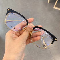 Croxin eyeglass frame Xue Zhiqian with the same half-frame myopia glasses mens radiation-proof anti-fatigue gradient degree women