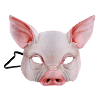 Halloween Rave Partying Costume Balls EVA Half Face Animal Pig Mask Adult Festival Role-playing Props