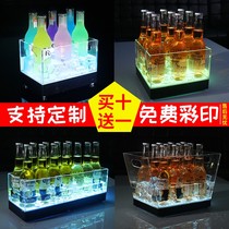 Luminous ice bucket bar dry ice bucket led Acrylic rectangular champagne bucket Beer frame Ice grain bucket KTV beer bucket