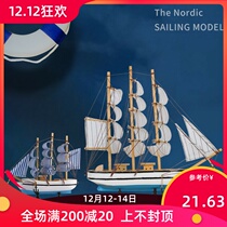 16cm blue pink wooden sailing boat model riding the wind and waves graduation season cake decoration baking accessories