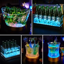 Big ice bucket Bar luminous ice bucket LED ingot ice bucket Acrylic champagne bucket Beer frame ice particles KTV beer bucket
