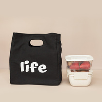 Bento lunch box bag Japanese canvas Hand bag aluminum foil thick insulation bag office worker with rice bag