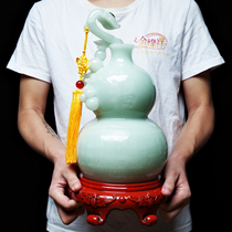 Jade large fortune hundred fortune gourd ornaments living room entrance new house relocation decorations business model house furnishings