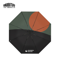rabbituu Double layer (color) Automatic Umbrella Mens Large simple automatic black folding umbrella stainless steel