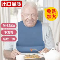 Elderly eating bibs adult saliva towel elderly rice pockets silicone waterproof adult bibs disposable new products