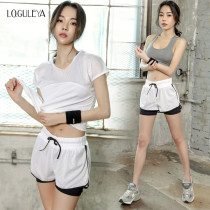LO GULEYA Net red yoga clothes gym running clothes loose quick clothes fitness clothes sports set summer