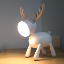 Fawn bedroom bedside lamp creative rechargeable desk lamp sleeping girls sleep night light ins girl heart child companion sleep