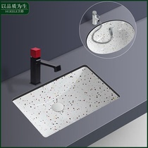 New Chinese ceramic basin wash basin home basin bathroom balcony embedded square terrazzo washbasin