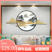 New Chinese metal dining room living room sofa background wall Zen wall decoration wall pendant decoration painting
