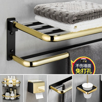 304 stainless steel bathroom wool towel rack free of punch toilet shelve bath towel rack wall-mounted hardware pendant toilet