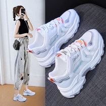 2021 new white daddy shoes tide ins thin mesh joker mesh shoes womens summer breathable sports womens shoes