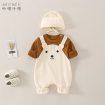 Newborn baby clothes spring clothing suit 0 1 year old male and female single layer Harvest cute super cute one-piece clothes spring and autumn