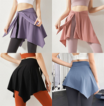 A strap of short skirts irregularly swing street running street Ba hi-shaded butt curtain anti-walking embarrassing fitness yoga