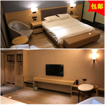 Hotel Guesthouse Apartment folk in full set of furniture Room Wardrobe Wardrobe Double Soft Bag Combination High And Low Table Double Bed